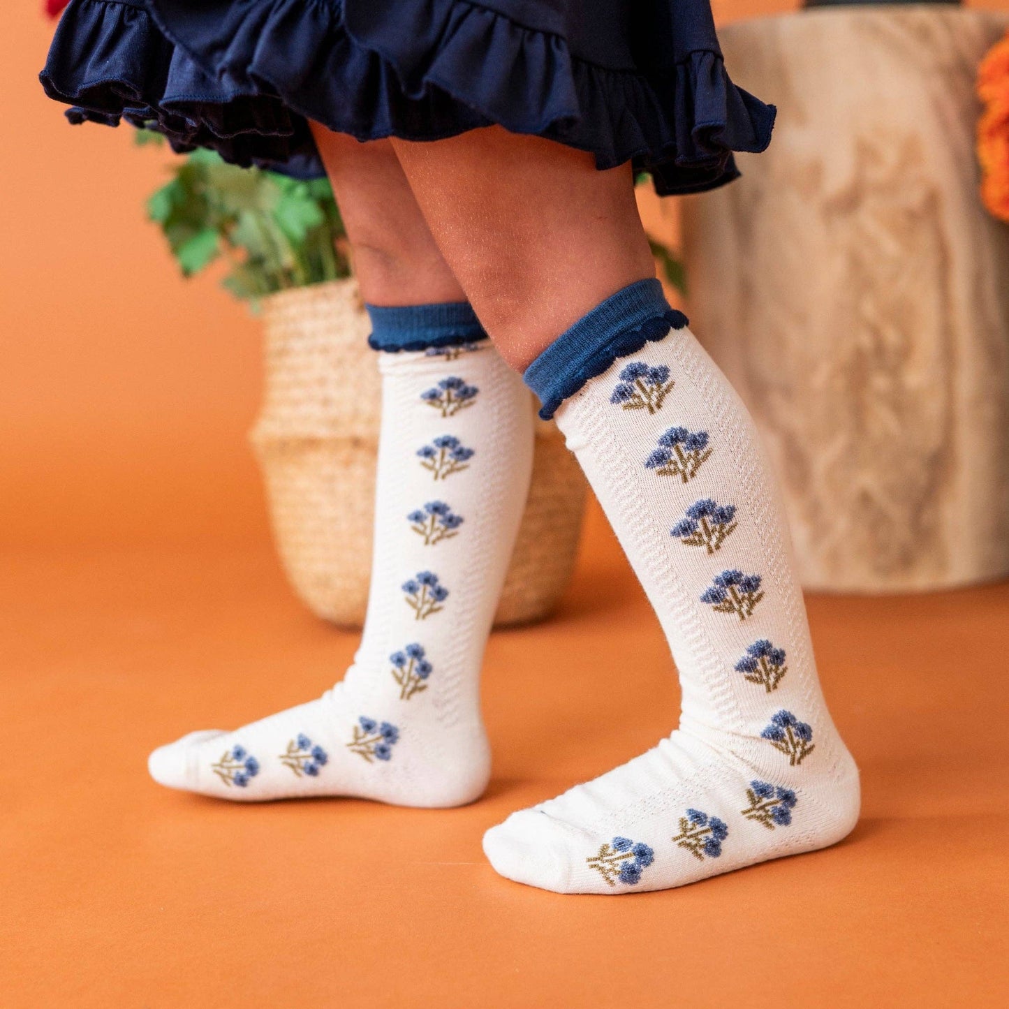 Posie Knee Socks - Bluejay
