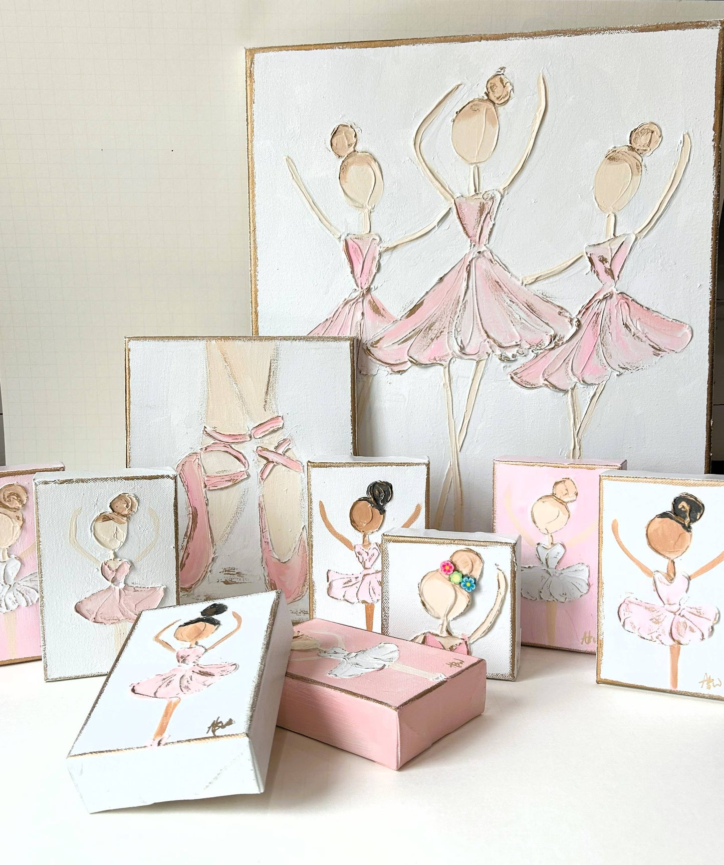 Ballet slippers canvas paint textured recital dance ballet