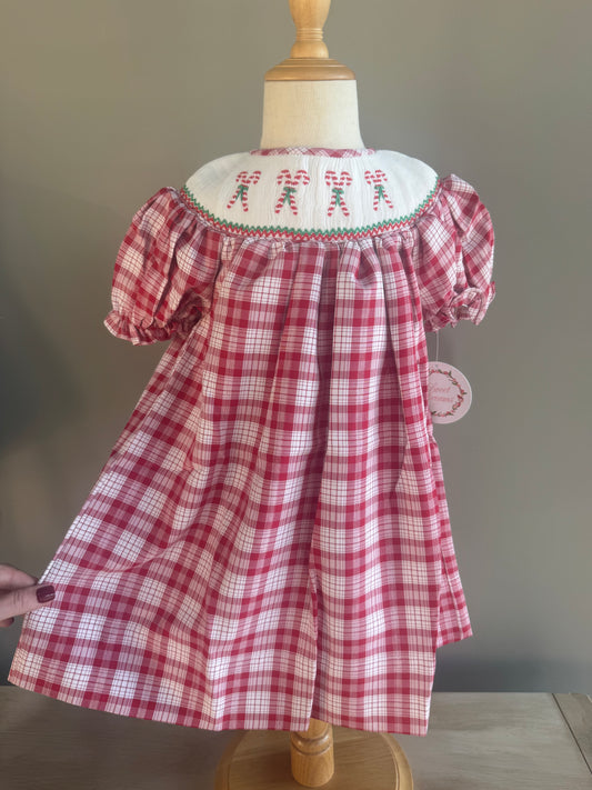 Candy Cane Smocked Dress