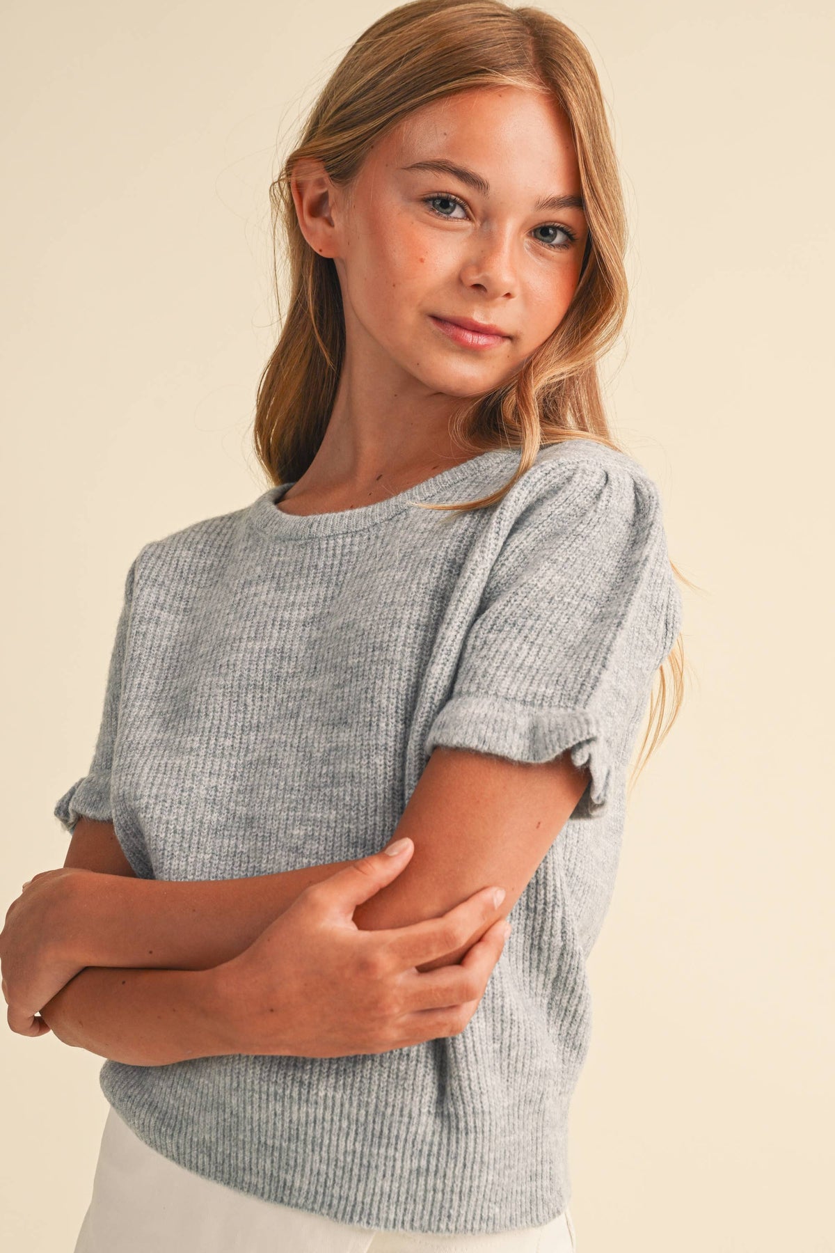 Gray Puff Sweater