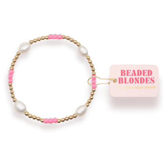 Hot Pink Pearl Poppi Bracelet (Kids Size)