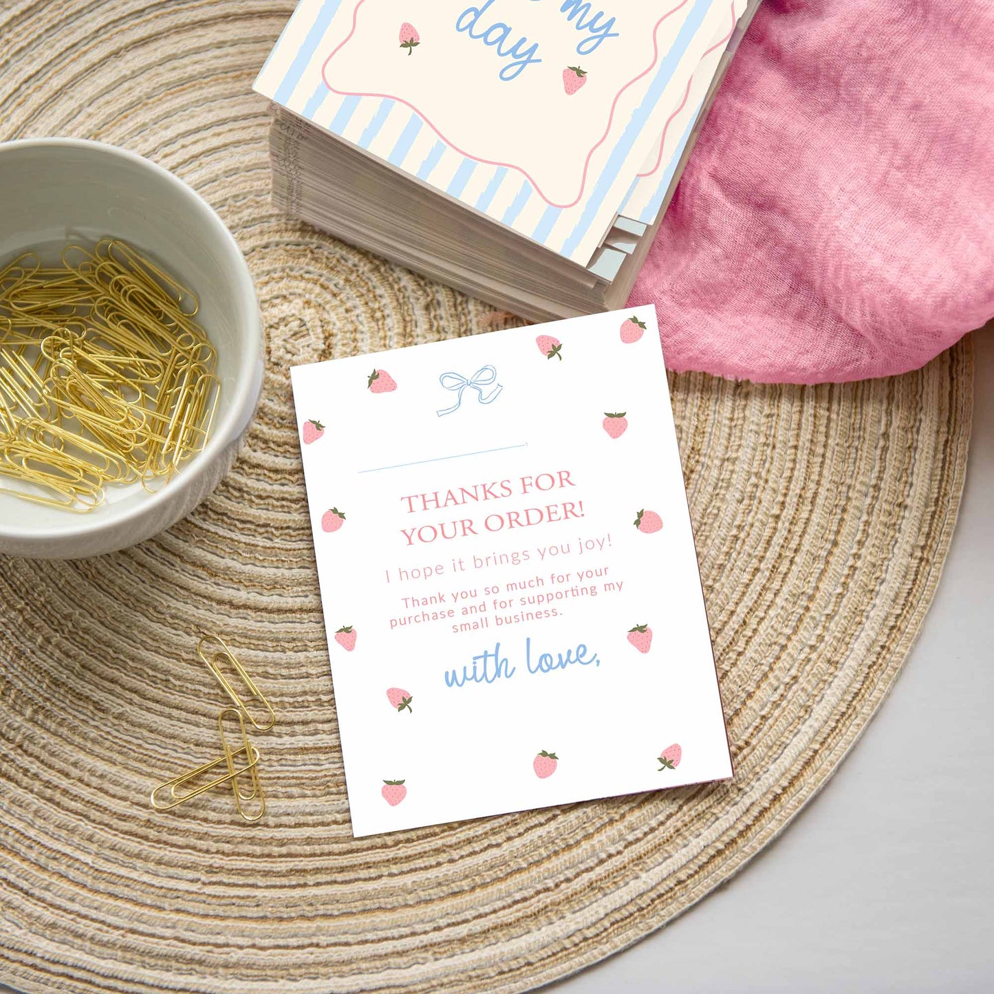 Business Thank You Cards | Strawberry Aesthetic