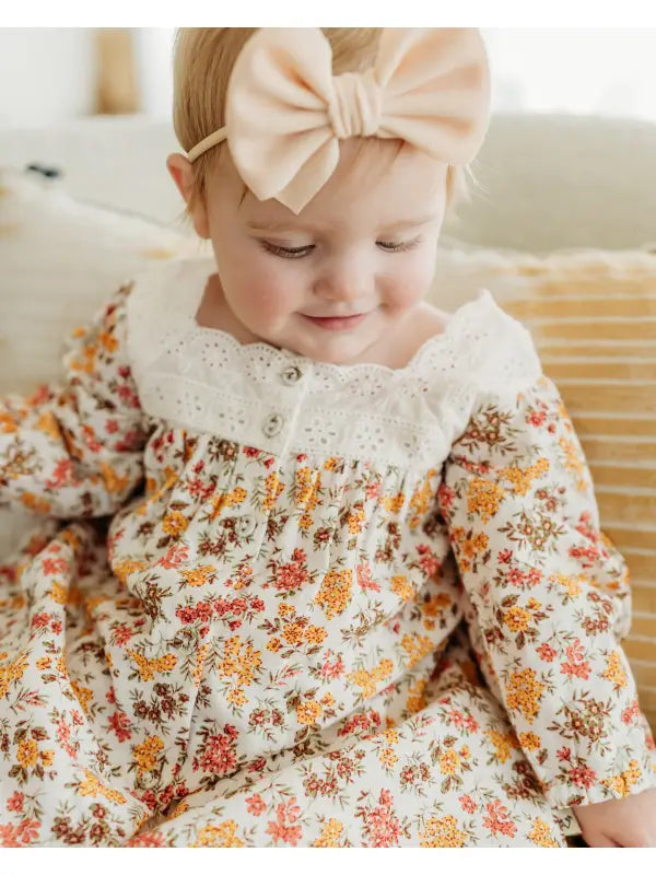 Solana Flower Baby Dress & Bloomer (Organic Cotton)