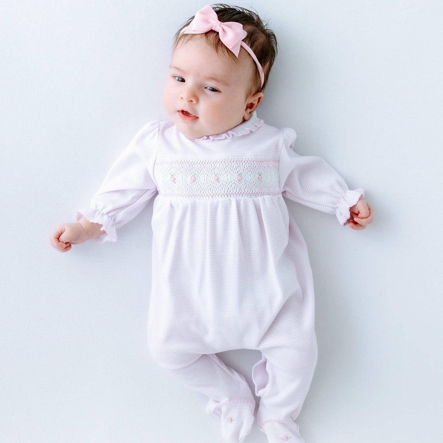 Julia Smocked Footie - Pink