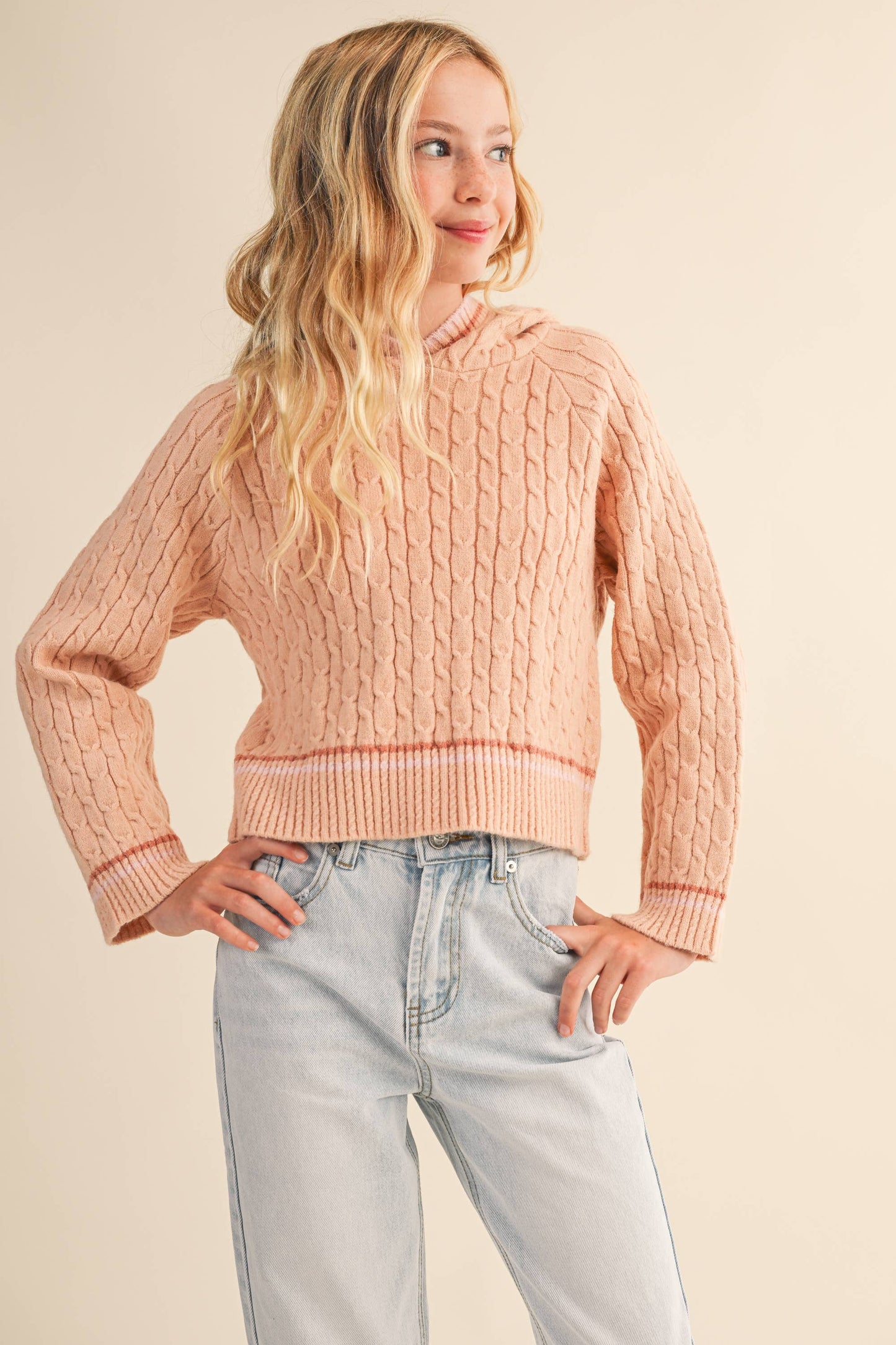 KIDS GIRLS HOODED SWEATER