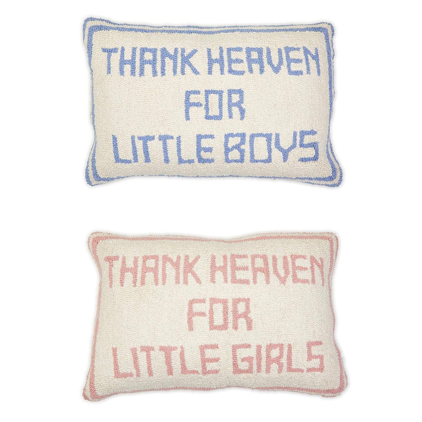 Thank Heaven S/2 Punch Embroidery Decorative Throw Pillow
