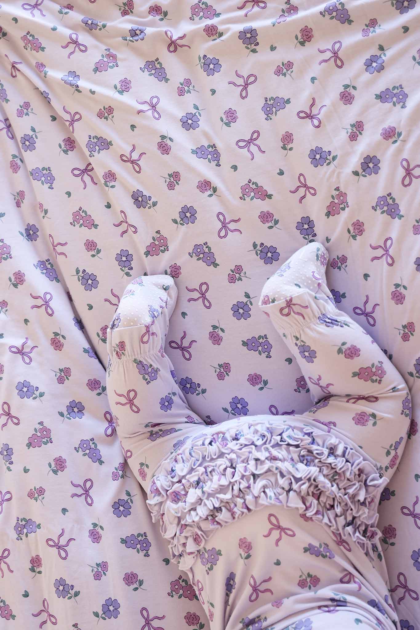 Ribbon & Roses Zipper Footie