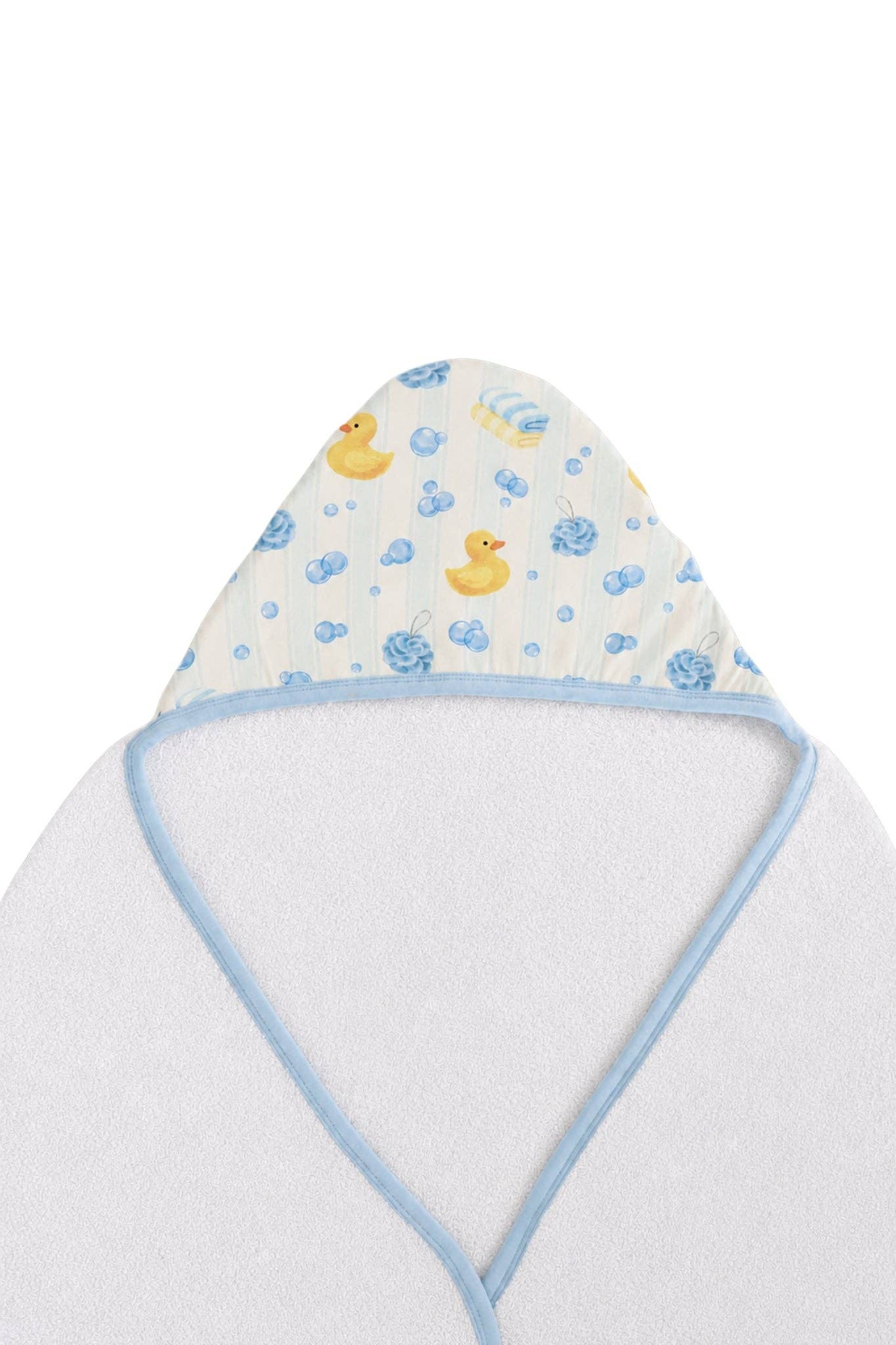Bamboo Hooded Towel | Bubble Duckies Blue (Wholesale)