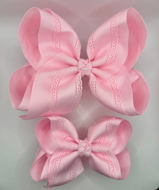Pink Eyelet Bow
