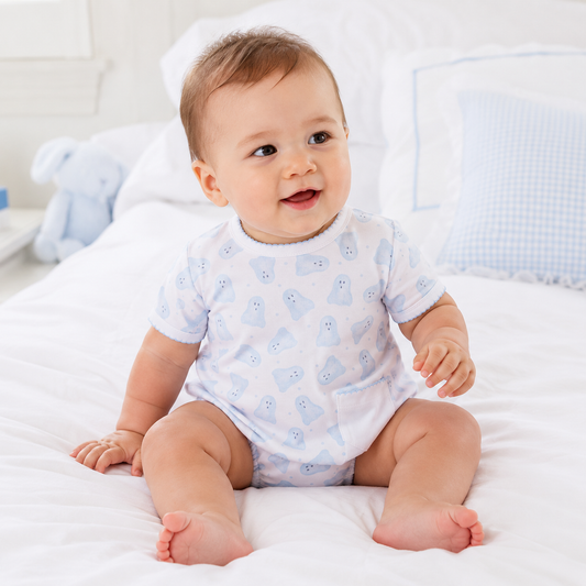 Baby Boo Print Short Sleeve Bubble