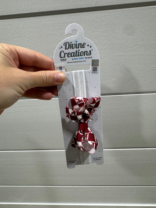 Mini College Checkerboard Bow on Baby Band