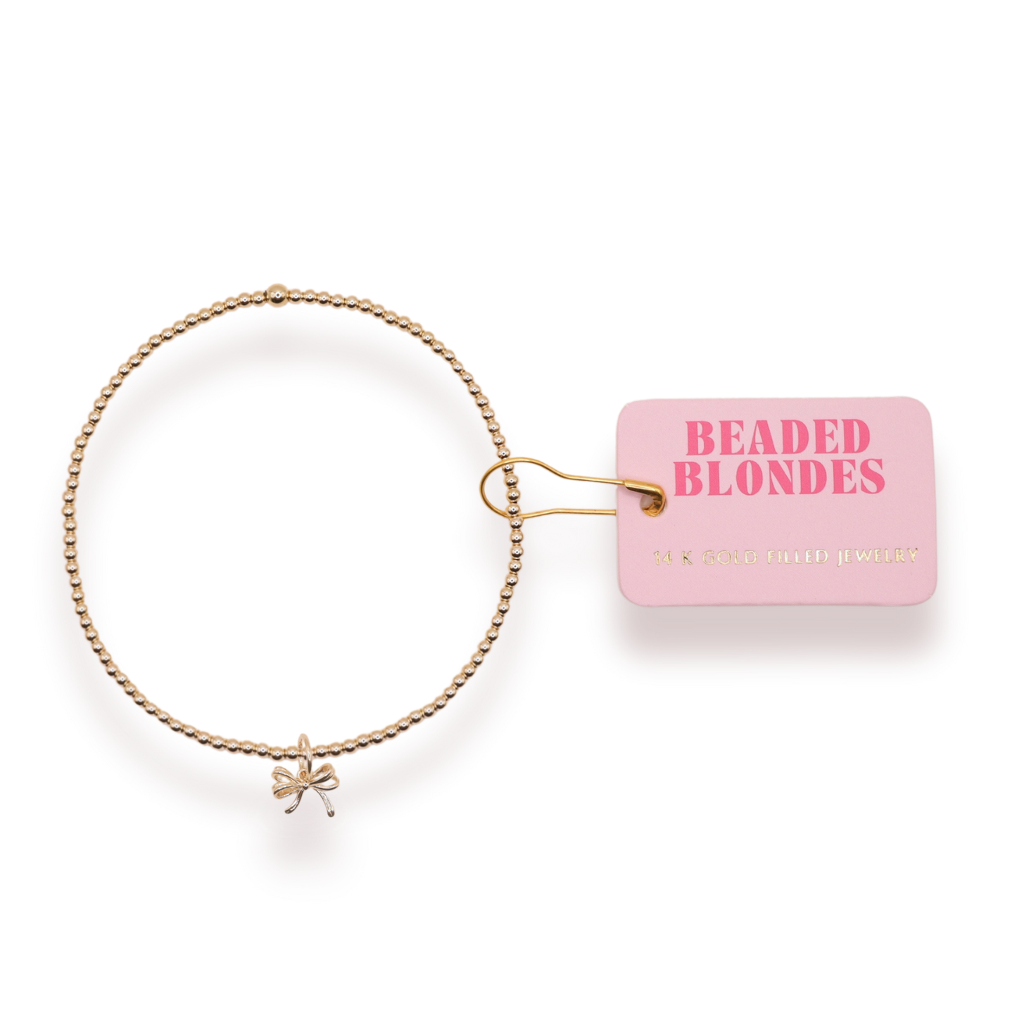Bow Charm on Gold Bracelet (Kids Size)