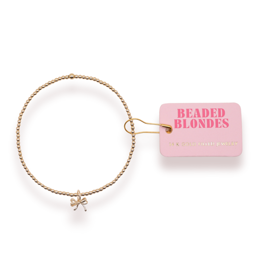 Bow Charm on Gold Bracelet (Kids Size)