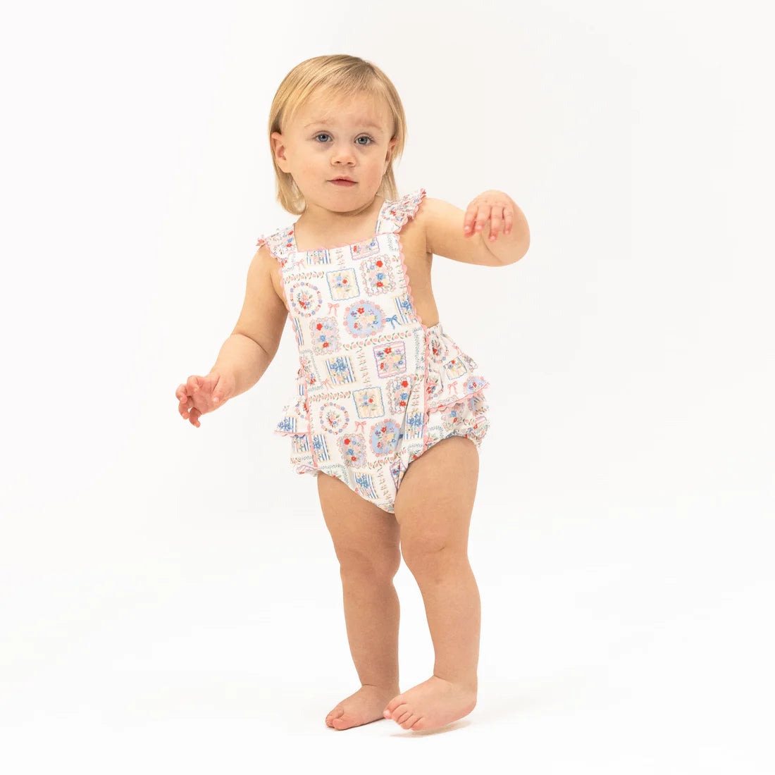 Julep's Floral Patchwork - Ric Rac Ruffle Sunsuit