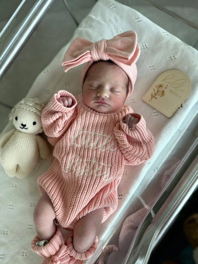 'Little Sister' Announcement Romper | Peony