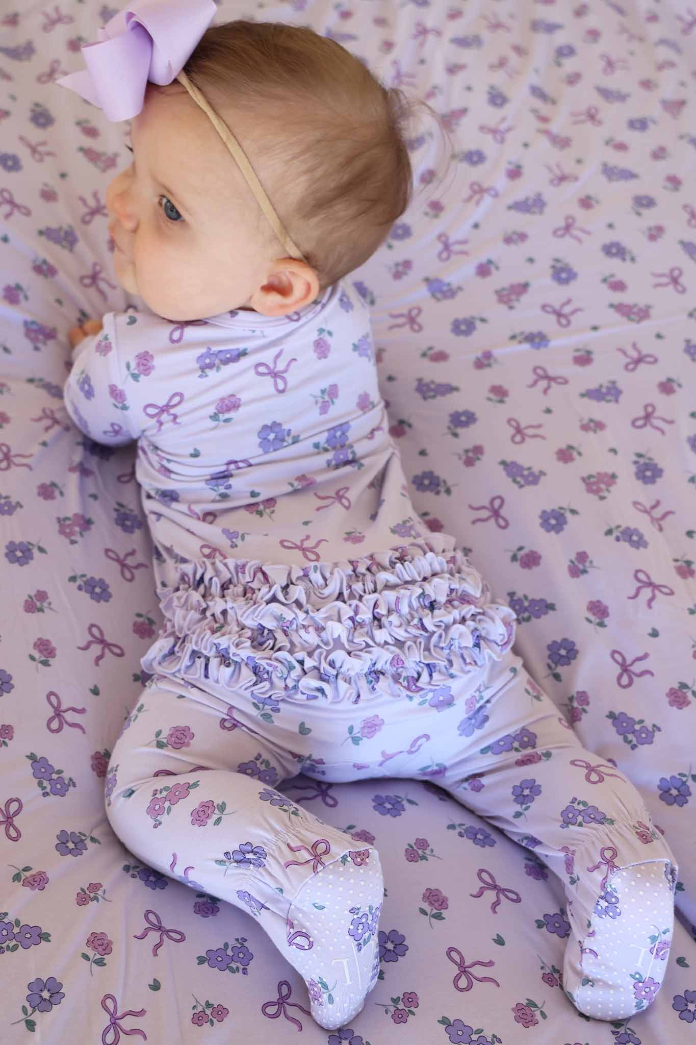 Ribbon & Roses Zipper Footie