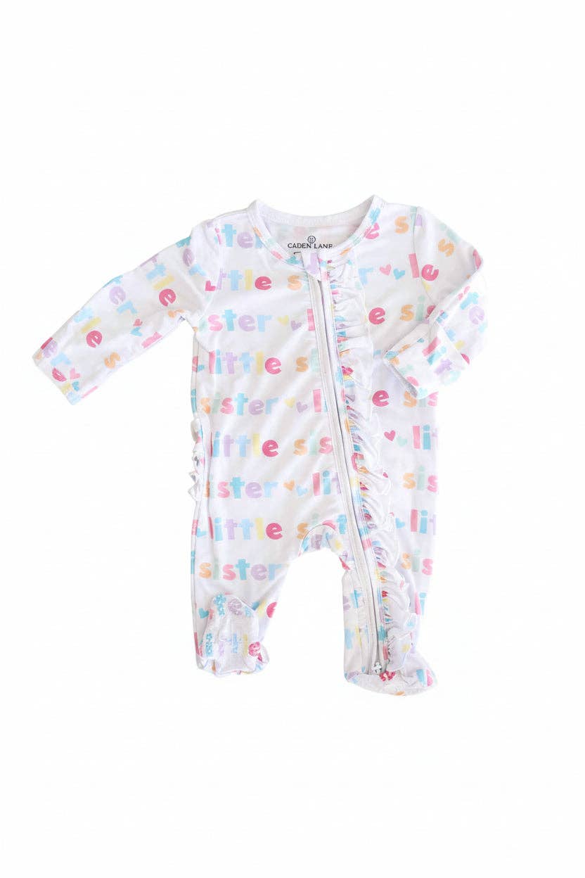 Little Sister Ruffle Zipper Footie