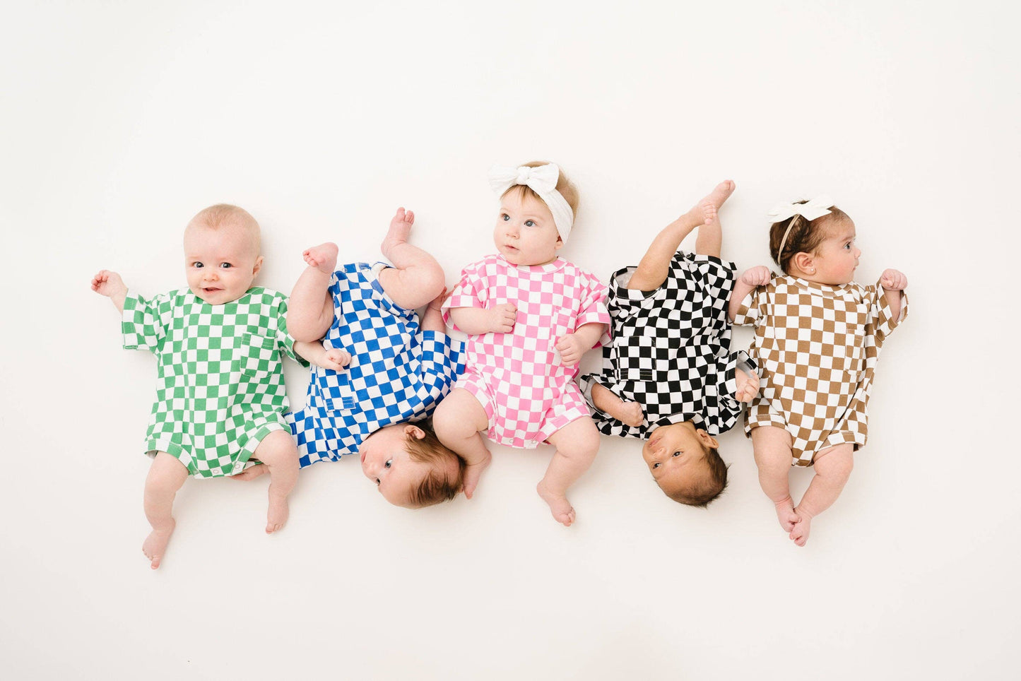Blue Checkered Pocket Romper