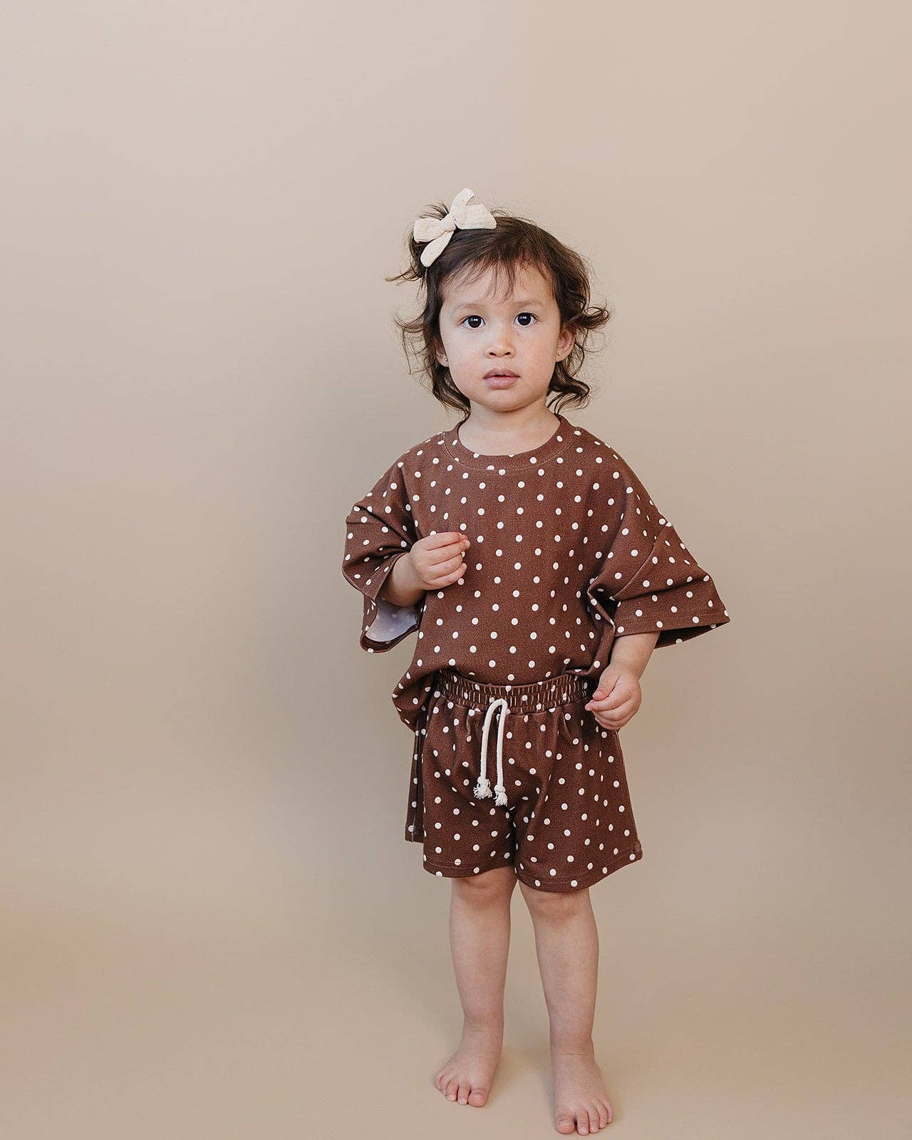 Shorts Set | Brown Polka Dots