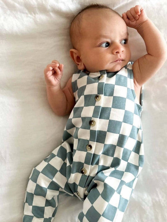 Blueberry Checkerboard Jumpsuit