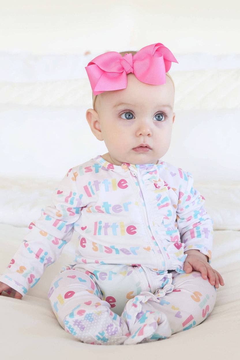Little Sister Ruffle Zipper Footie