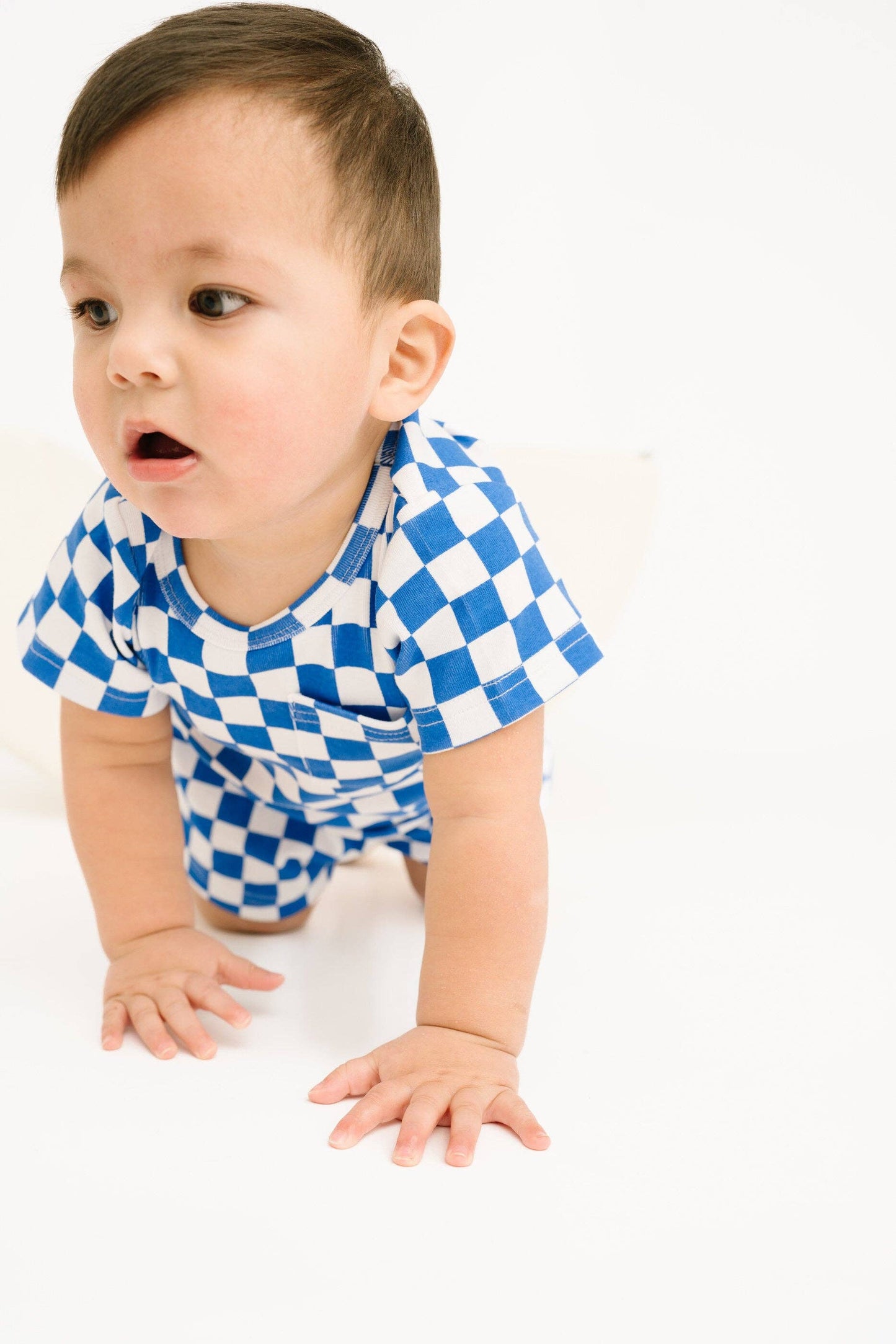 Blue Checkered Pocket Set