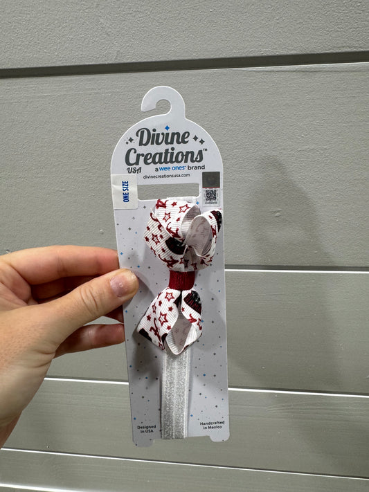 Mini College Star Print Bow on Baby Band