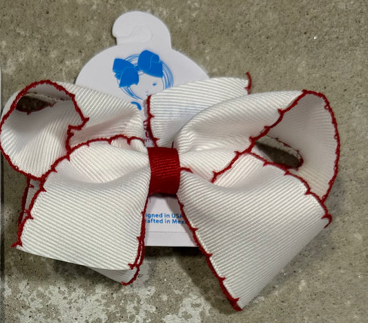 Medium Moon Stitch Bow on Clip