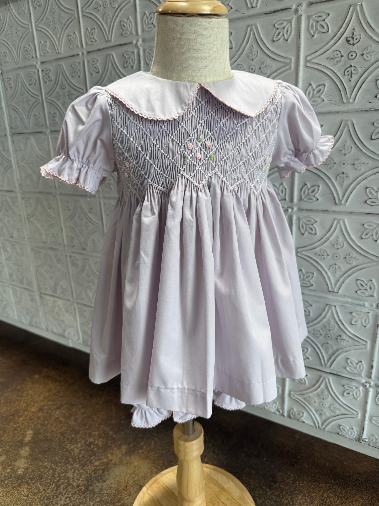 Lilac Geo Smocked Dress