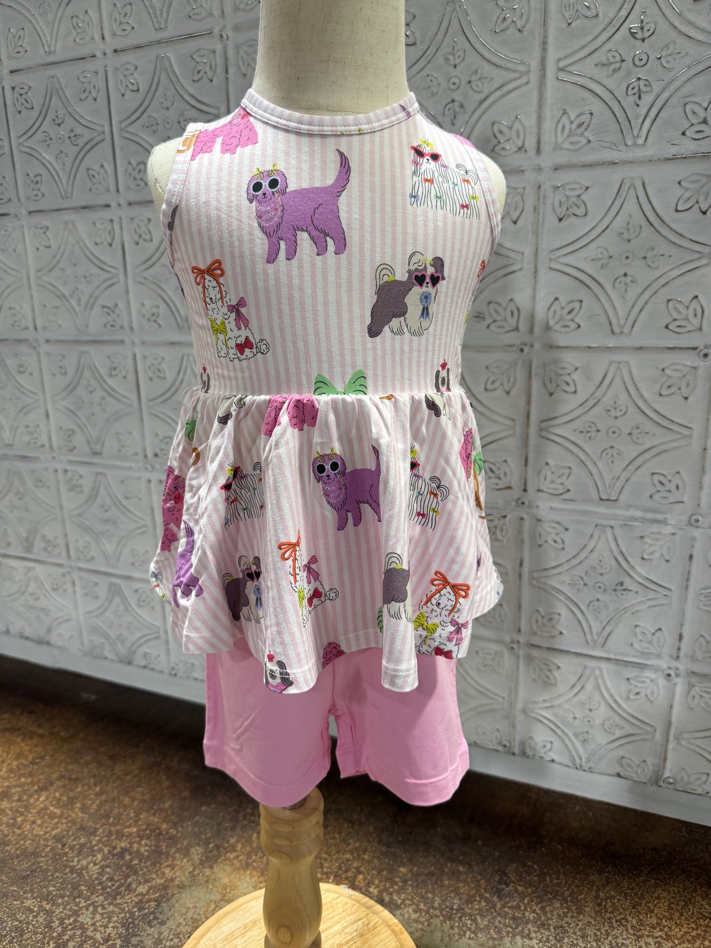 Fancy Dogs Peplum Tank and Biker Short