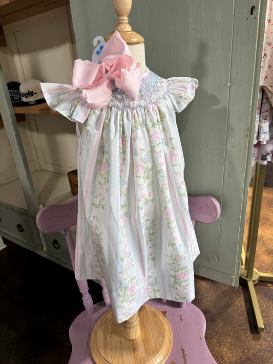 Rose Hand Smocked Bubble/Dress