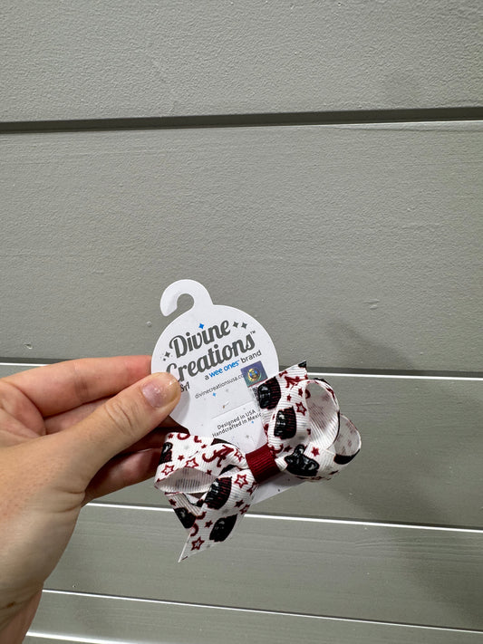 Mini Collegiate Star Print Bow Bama
