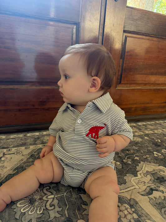 Elephant Striped Romper