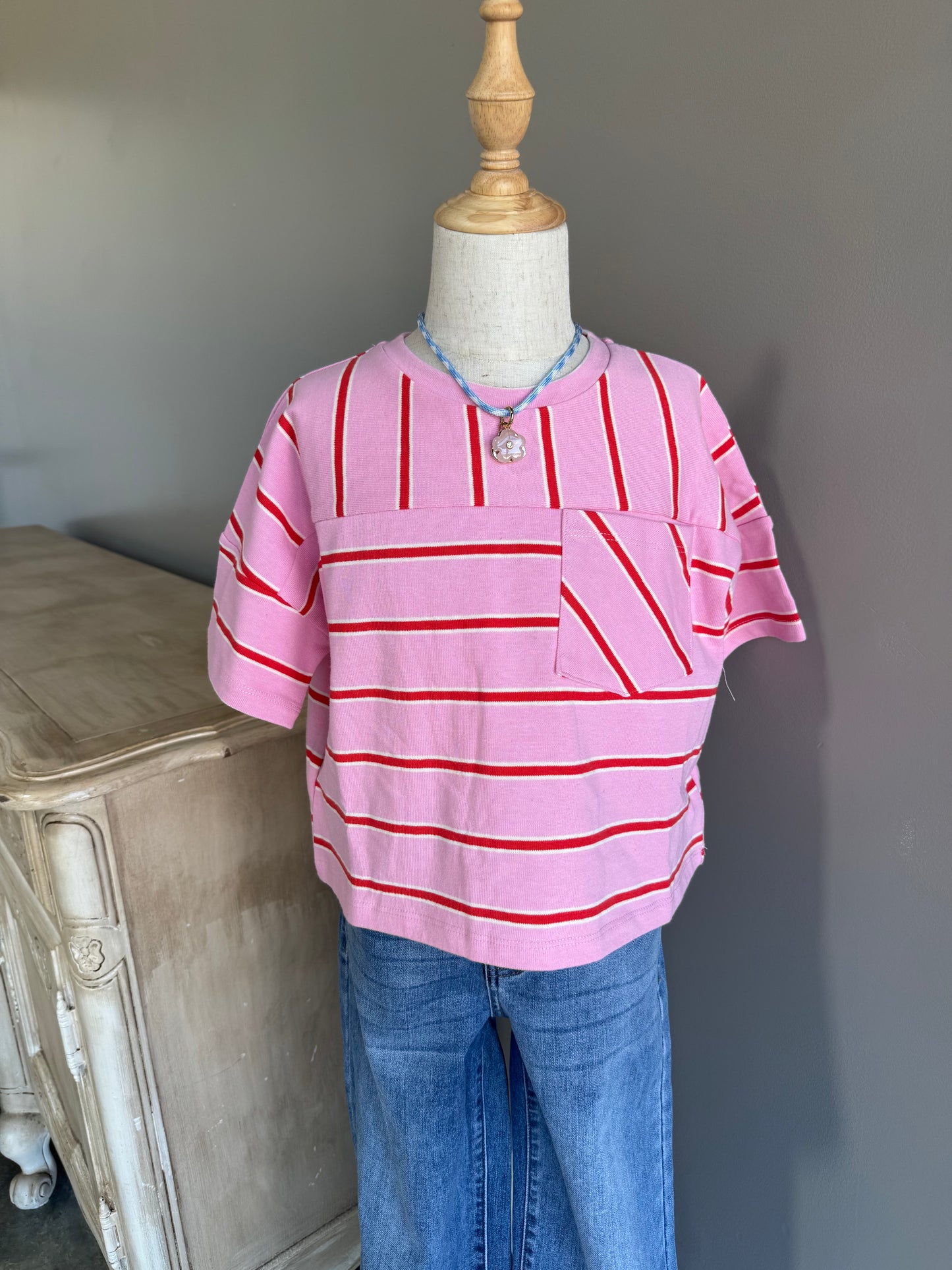 Mix Stripe Pocket Tee