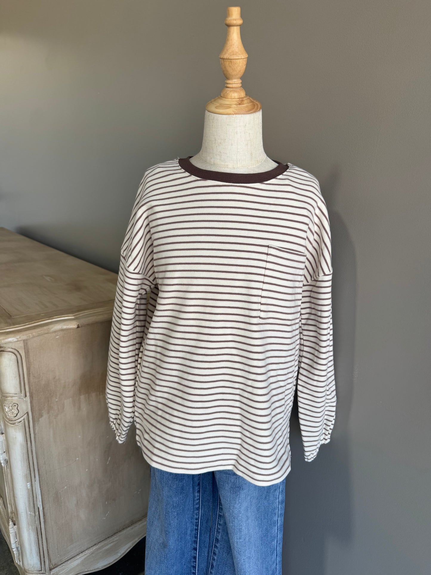 Knit Stripe Long Sleeve Tee