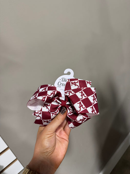 King College Checkerboard Print Bow