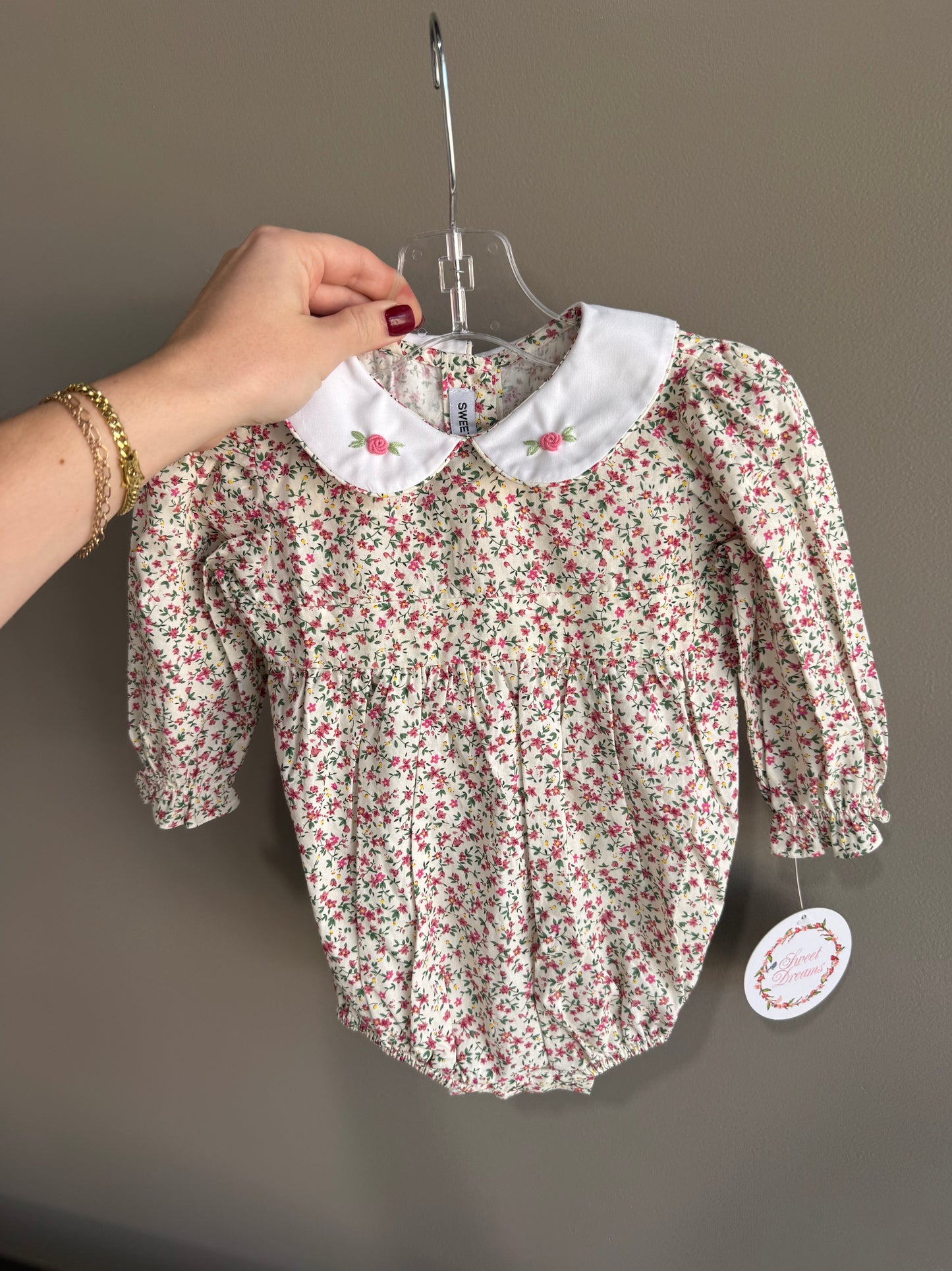 Fall Floral w Rose Embroidery Bubble