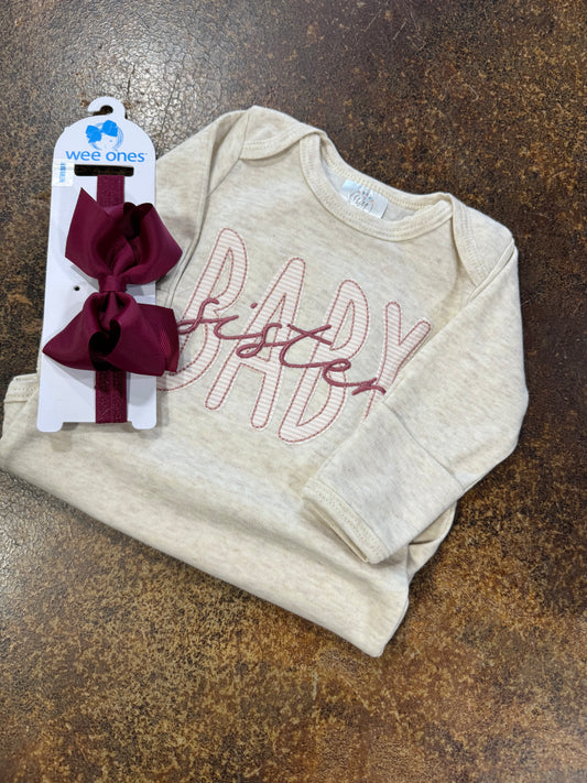 Small GG Bow on Band in Wine Color