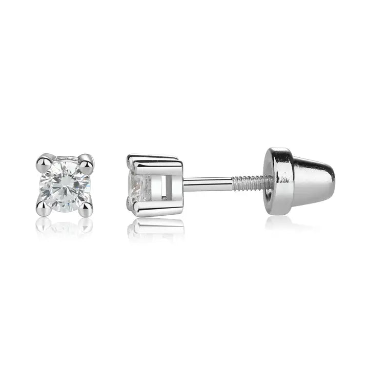 Screw back clear earrings
