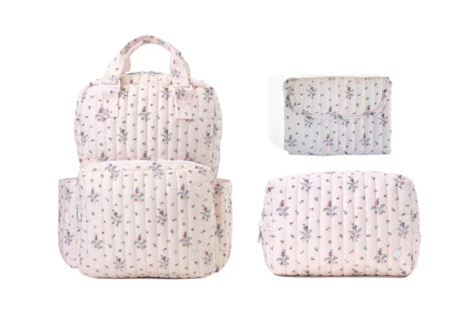 Quilted All You Need Bundle in Fleurie + Changer Mat + Everyday (3 Piece)