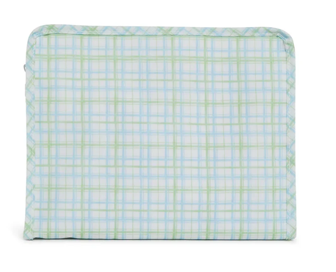 TRVL Roadie Medium Zip Pouch - Classic Plaid Green