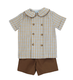 Pecan Plaid Short Set