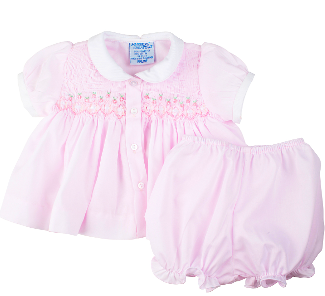 Preemie Ribbon Smocked Diaper Set