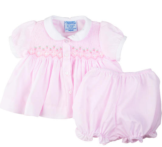 Preemie Ribbon Smocked Diaper Set