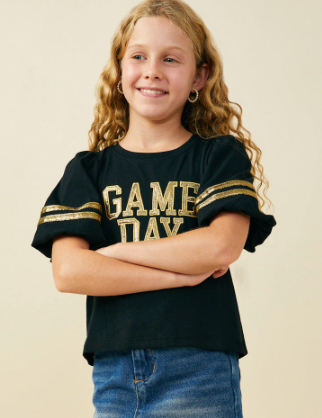 Girls Gameday Varsity Stripe T Shirt