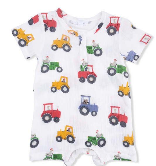 Tractor Friends Muslin Romper