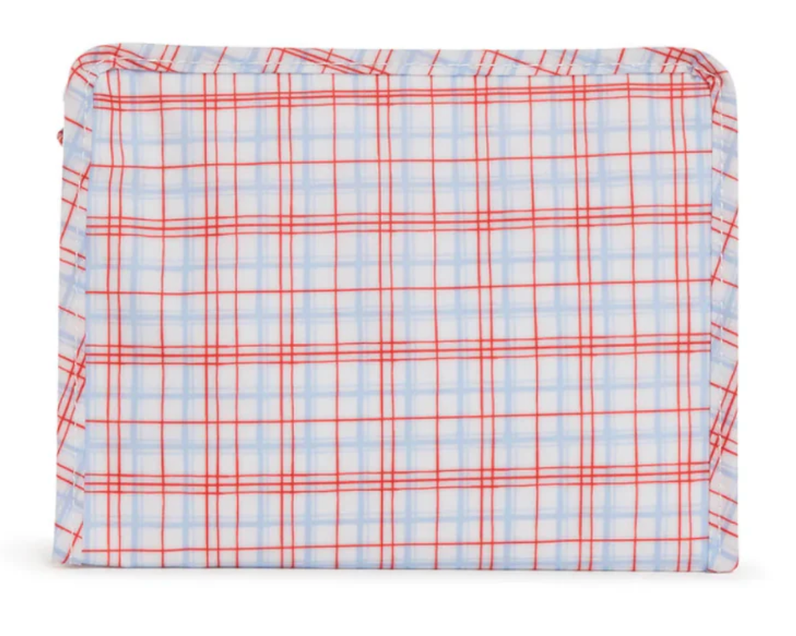 ROADIE LARGE Zip Pouch - CLASSIC PLAID RED
