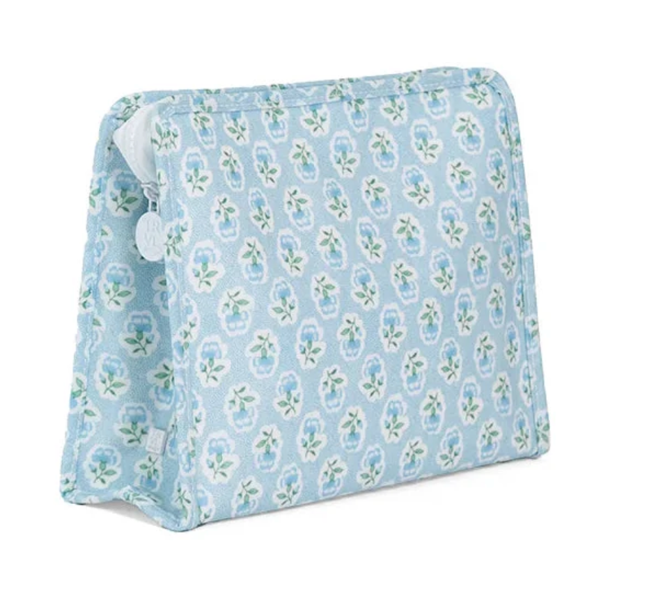 ROADIE LARGE Zip Pouch - PETITE FLEUR BLUE