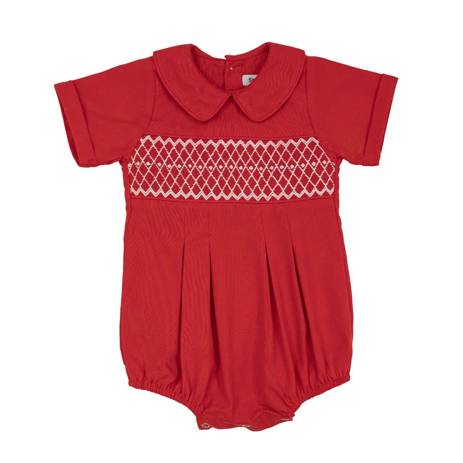 Joseph Red Smocked Bubble