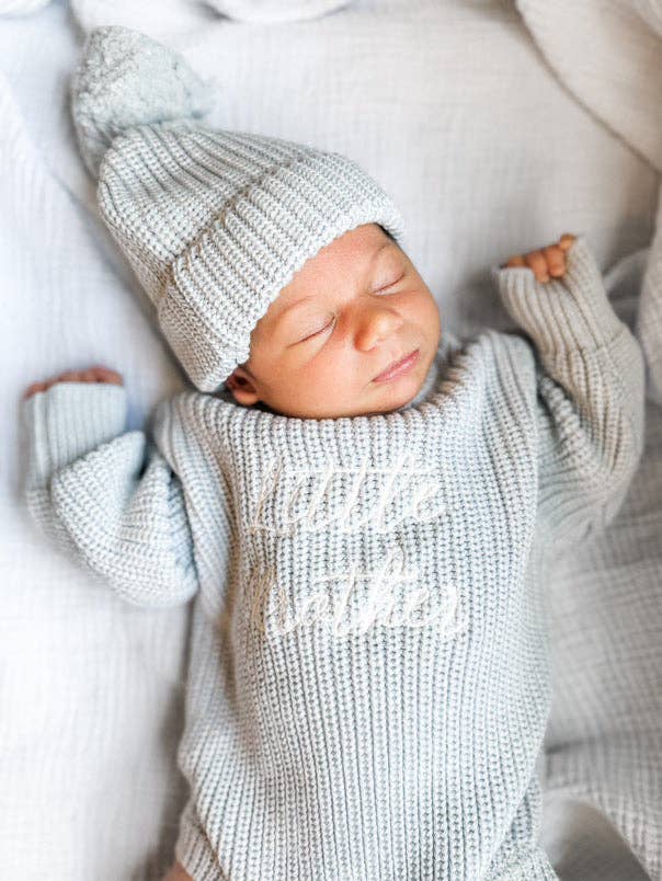Sibling Announcement Romper: Sky / NB / Little Brother